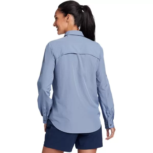 Eddie Bauer Womens UPF Guide LongSleeve ShirtPetite Deep Sky