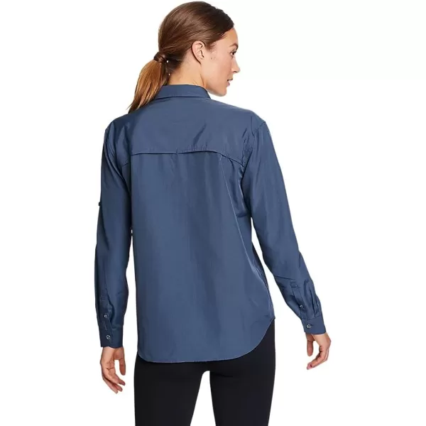 Eddie Bauer Womens UPF Guide LongSleeve ShirtPetite Medium Indigo