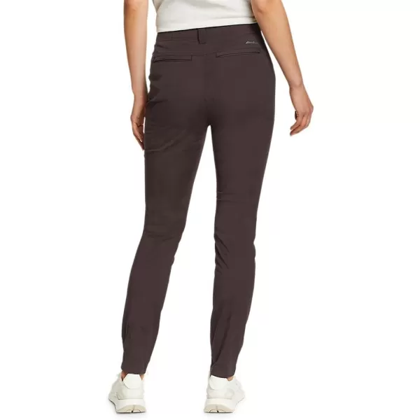 Eddie Bauer Womens Voyager HighRise Chino Slim PantsPetite Aubergine