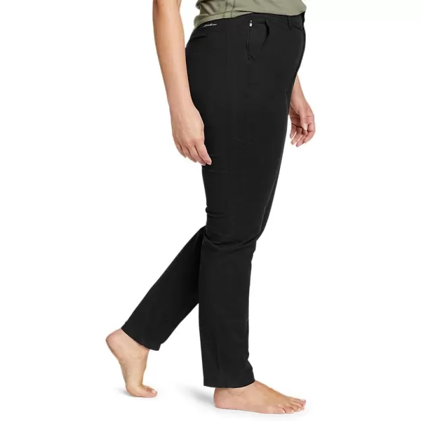 Eddie Bauer Womens Voyager HighRise Chino Slim PantsPetite Black