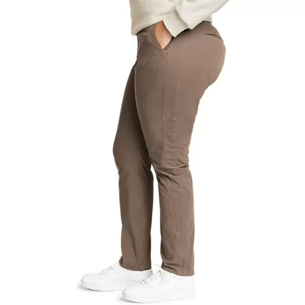 Eddie Bauer Womens Voyager HighRise Chino Slim PantsRegular Driftwood