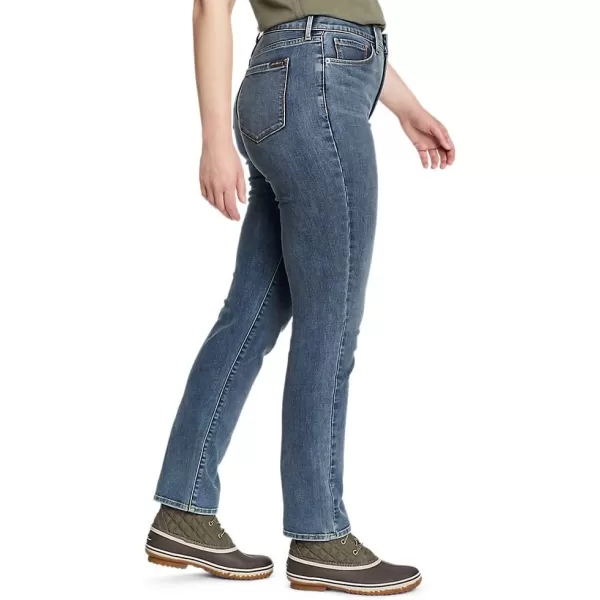 Eddie Bauer Womens Voyager HighRise Jeans  Slim StraightTall Creek