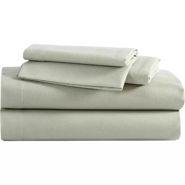 Eddie Bauer  Queen Sheets Cotton Flannel Bedding Set Brushed for Extra Softness Cozy Home Decor White QueenGreen