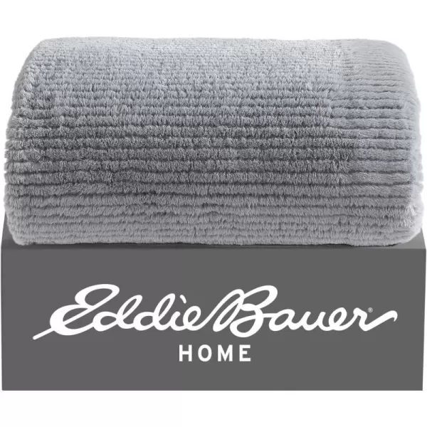 Eddie Bauer  Throw Blanket Soft Plush Bedding with Micromink Reverse Cozy Home Decor for Bed or Couch Textured Solid Red 50 x 60Textured Solid Grey