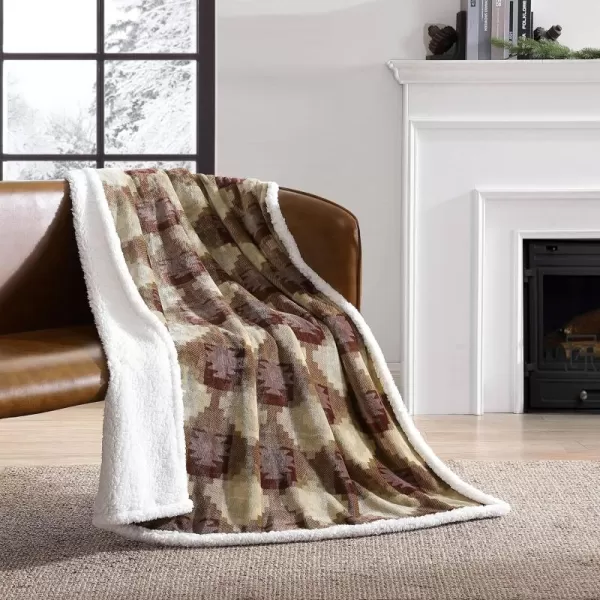 Eddie Bauer  Throw Blanket Super Soft Reversible Sherpa Fleece Bedding Ideal Christmas ampamp White Elephant Gifts Cozy Plaid Home Decor Fair Isle Peak ThrowCopper Creek Brown