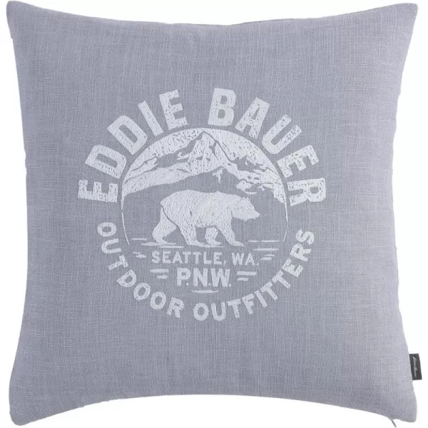 Eddie Bauer  Throw Pillow Cover with Hidden Zipper Closure Perfect Home Decor for Bed or Sofa Bear Outdoor Outfitters Grey 20 x 20Eddie Bauer  Throw Pillow Cover with Hidden Zipper Closure Perfect Home Decor for Bed or Sofa Bear Outdoor Outfitters Grey 20 x 20