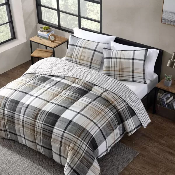 Eddie Bauer  Twin Comforter Set Plaid Reversible Bedding Stylish amp Warm Home Decor Normandy Grey TwinGreyWhiteBeigeNormandy Plaid Grey Queen