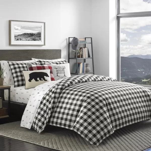 Duvet Set King Black Check