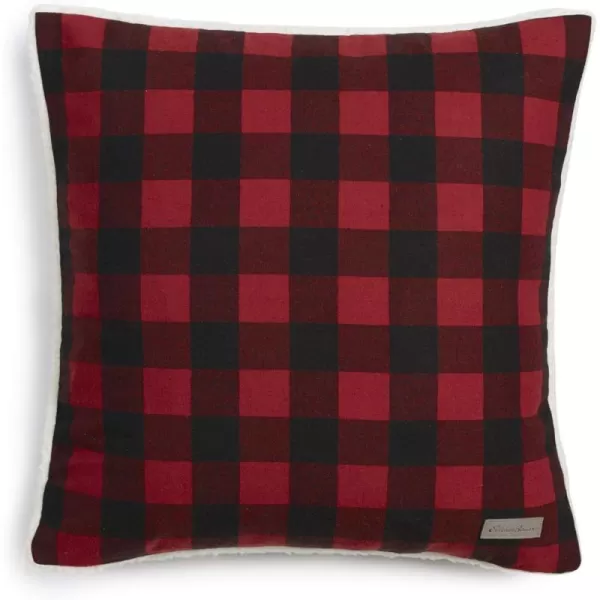 Eddie Bauer Home Throw Pillow with Zipper Closure Perfect Home Decor for Bed or Sofa 16 x 20 Elk CharcoalBlackCabin Plaid Red 1 Count Pack of 1