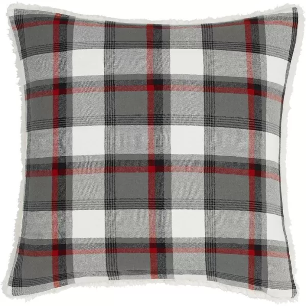 Eddie Bauer Home Throw Pillow with Zipper Closure Perfect Home Decor for Bed or Sofa 16 x 20 Elk CharcoalBlackWallace Plaid CharcoalRed 1 Count Pack of 1