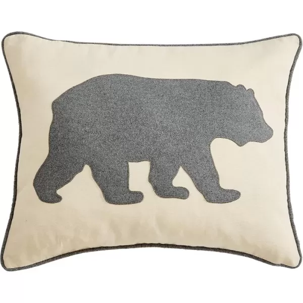 Eddie Bauer Home Throw Pillow with Zipper Closure Perfect Home Decor for Bed or Sofa 16quot x 20quot Bear Twill BlackBear Twill Grey