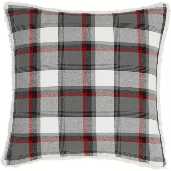 Eddie Bauer Home Throw Pillow with Zipper Closure Perfect Home Decor for Bed or Sofa 16quot x 20quot Bear Twill BlackWallace Plaid CharcoalRed