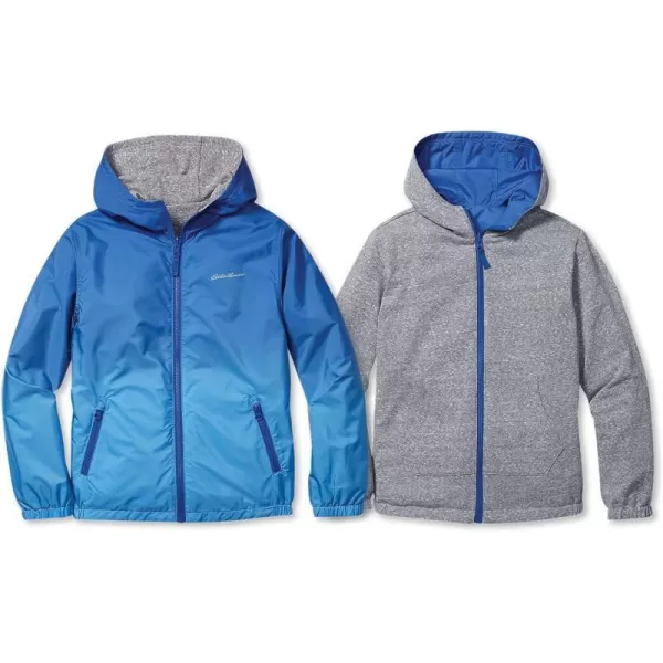 Eddie Bauer Kids Reversible Jacket  Full Zip Hooded Windbreaker Water Repellent Jacket for Boys and Girls XSXLBlue