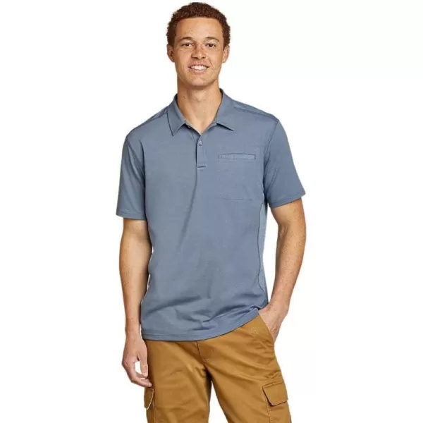 Eddie Bauer Mens Adventurer ShortSleeve Polo ShirtRegular Blue Haze