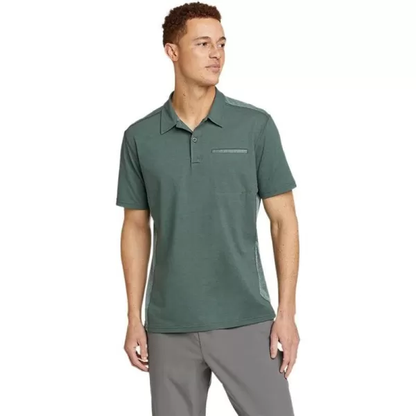 Eddie Bauer Mens Adventurer ShortSleeve Polo ShirtRegular Evergreen