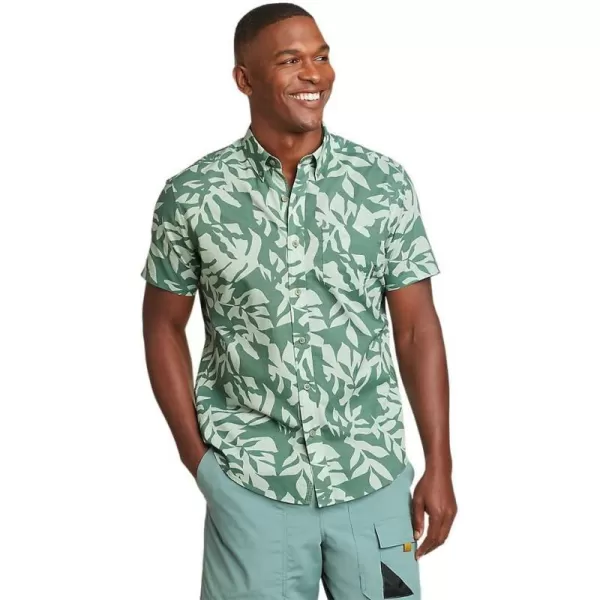 Eddie Bauer Mens Baja ShortSleeve Shirt  PrintRegular Seafoam