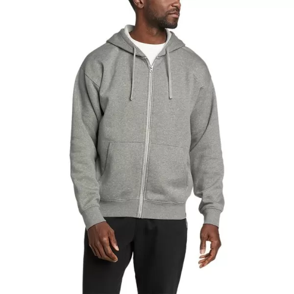 Eddie Bauer Mens Cascade FullZip Hooded SweatshirtRegular Med Htr Gray