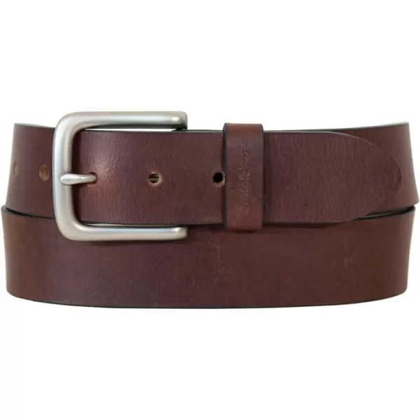 Eddie Bauer Mens Casual Leather Belt with Metal BuckleBridle Leather  Brown