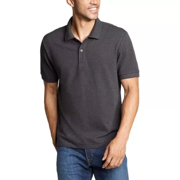 Eddie Bauer Mens Classic Field Pro ShortSleeve Polo ShirtDk Charcoal Htr