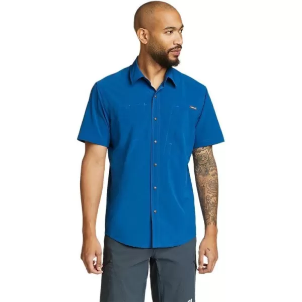 Eddie Bauer Mens Departure ShortSleeve ShirtRegular Pacific Blue