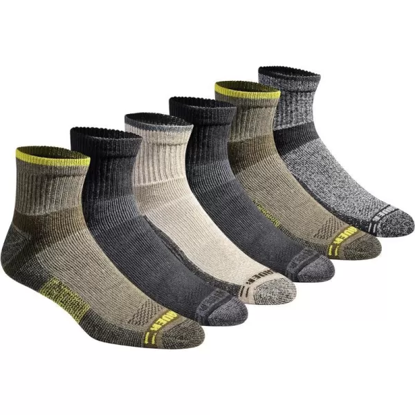 Eddie Bauer Mens Dura Dri Moisture Control 6Pair Quarter SocksOlive Assorted 6 Pairs