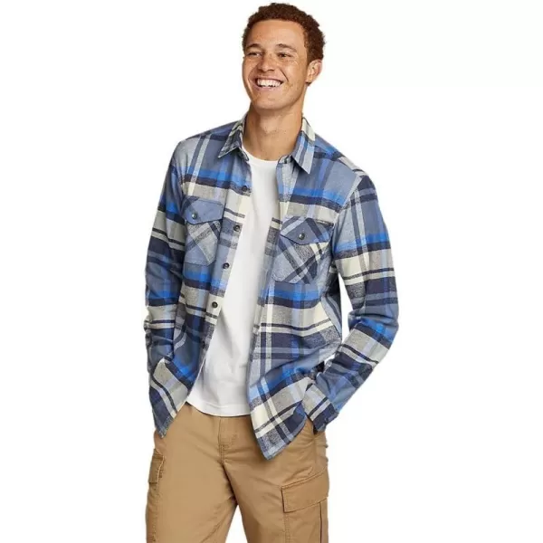 Eddie Bauer Mens EB Hemplify Flannel ShirtRegular Atlantic