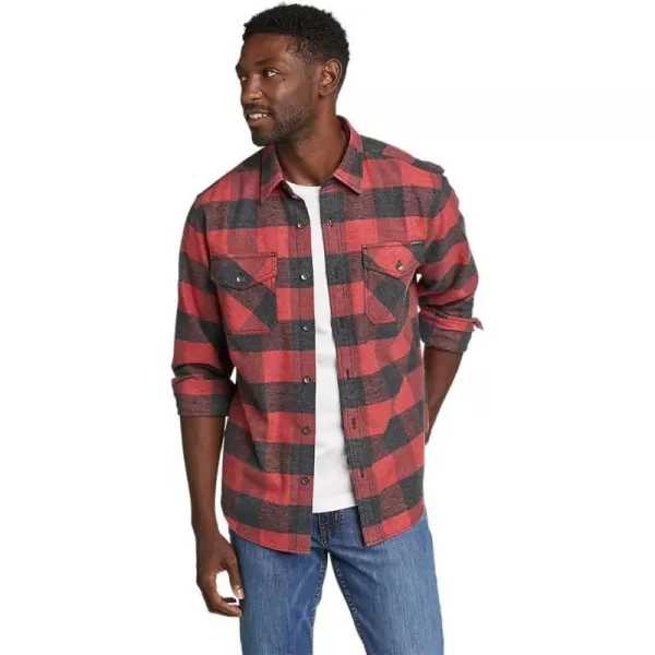 Eddie Bauer Mens EB Hemplify Flannel ShirtRegular Scarlet