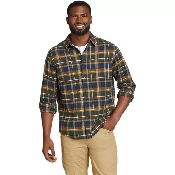 Eddie Bauer Mens Eddies Favorite Classic Fit Flannel Shirt  PlaidDark Loden