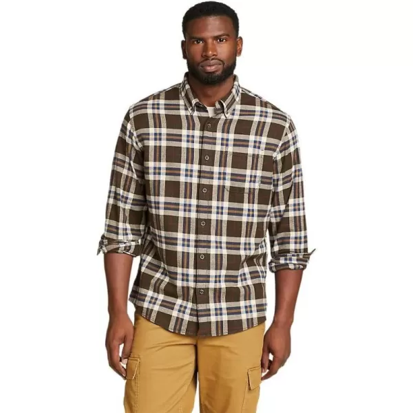 Eddie Bauer Mens Eddies Favorite Classic Fit Flannel Shirt  PlaidDk Peat