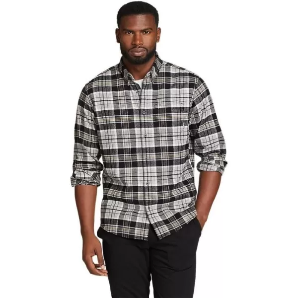 Eddie Bauer Mens Eddies Favorite Classic Fit Flannel Shirt  PlaidRegular Dark Smoke