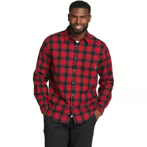 Eddie Bauer Mens Eddies Favorite Classic Fit Flannel Shirt  PlaidRoyal Red