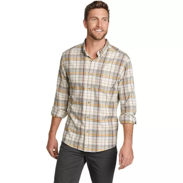 Eddie Bauer Mens Eddies Favorite Classic Fit Flannel Shirt  PlaidTall Vintage Gray