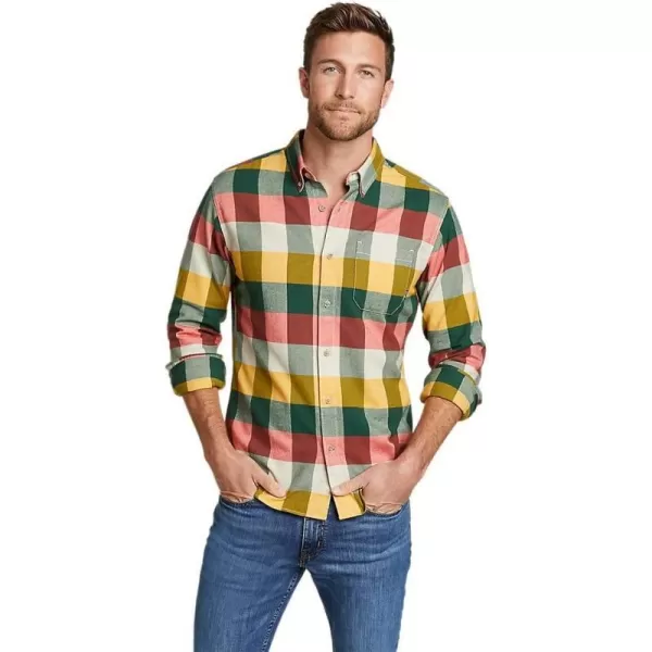 Eddie Bauer Mens Eddies Favorite Flannel Relaxed Fit Shirt  PlaidRegular Alder