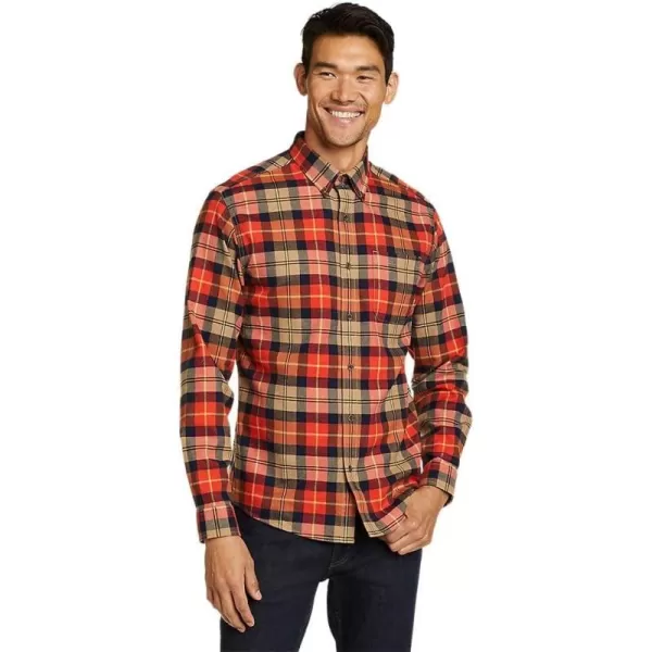 Eddie Bauer Mens Eddies Favorite Flannel Shirt  SlimRegular Bright Red