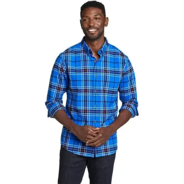 Eddie Bauer Mens Eddies Favorite Flannel Shirt  SlimRegular Sapphire