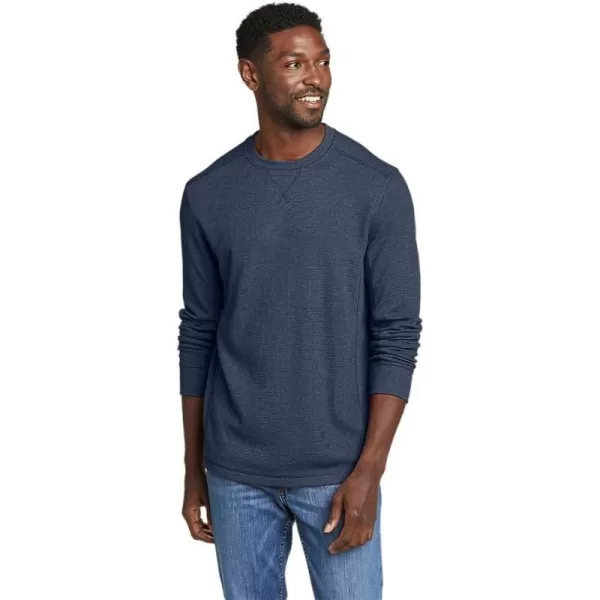 Eddie Bauer Mens Eddies Favorite Ultrasoft Thermal CrewRegular Htr Navy