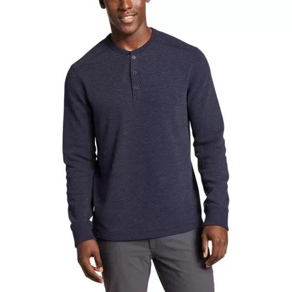 Eddie Bauer Mens Eddies Favorite Ultrasoft Thermal HenleyRegular Htr Navy