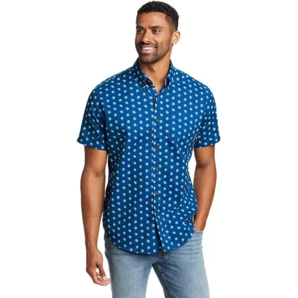 Eddie Bauer Mens Kingston ShortSleeve Shirt  PatternPacific Blue