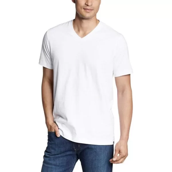 Eddie Bauer Mens Legend Wash Pro ShortSleeve VNeck TShirtWhite