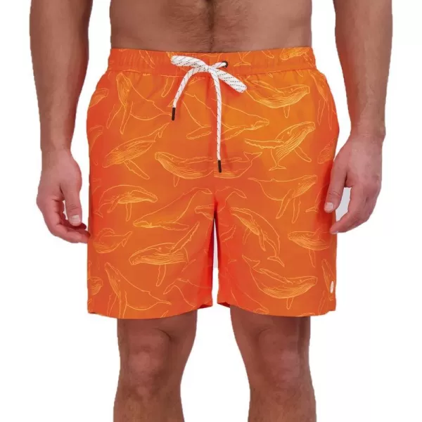 Eddie Bauer Mens SPF 50 Volley Swim Trunk  Fun Designs Comfortable and Stylish 7 InseamOrange