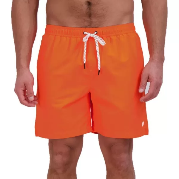 Eddie Bauer Mens SPF 50 Volley Swim Trunk  Fun Designs Comfortable and Stylish 7 InseamOrange Blaze