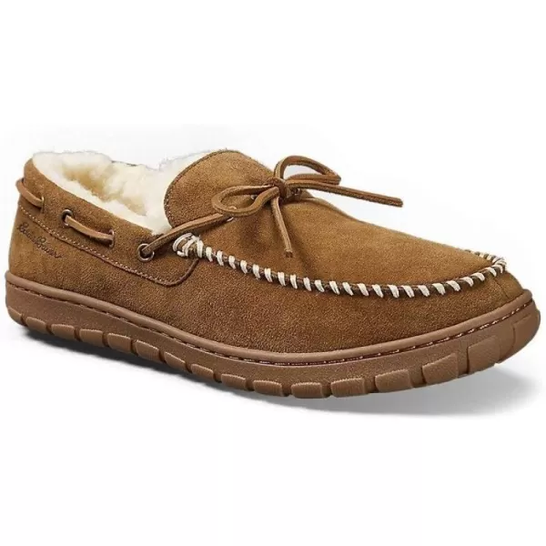 Eddie Bauer Mens ShearlingLined Moccasin SlipperTan Beige