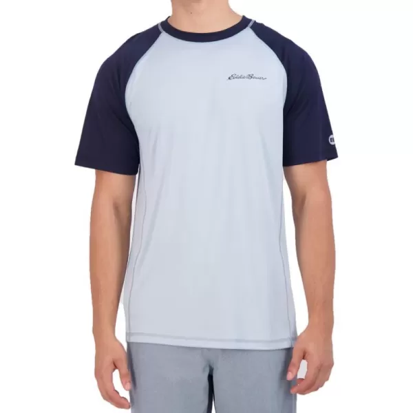 Eddie Bauer Mens Short Sleeve Colorblock Rashguard Shirt  UPF 40 Sun Protection  Tailored for Outdoor PursuitsSlate Blue