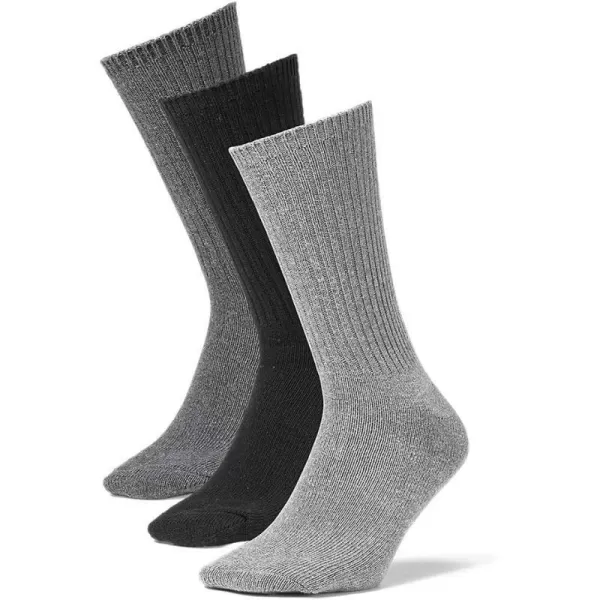 Eddie Bauer Mens Solid Crew Socks  3 PackGray