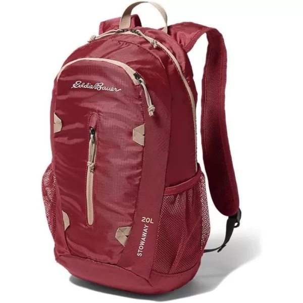 Eddie Bauer Stowaway Packable BackpackMade from Ripstop Polyester Sprig 20LMaroon