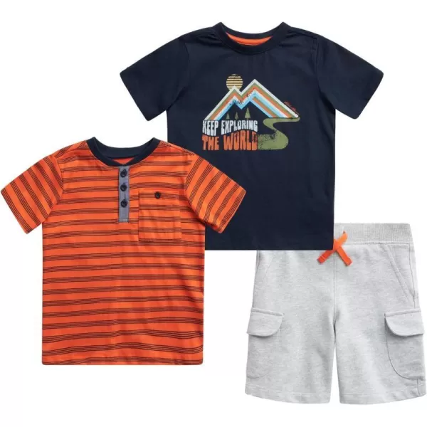 Eddie Bauer Toddler Boys Shorts Set  3 Piece TShirt and Sweat Shorts  Casual Playwear Outfit for Toddlers 2T4TNavy