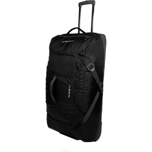 Eddie Bauer Traverse 32 Rolling Duffel BagMade from Ripstop Polyester with Telescoping HandleBlack