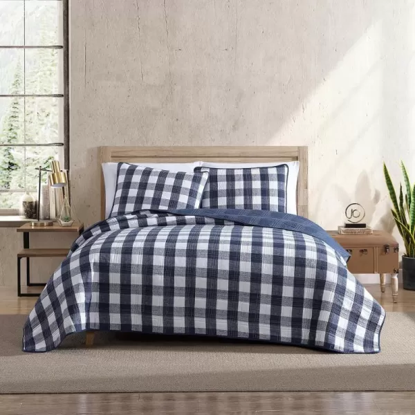 Eddie Bauer Twin Quilt Set Cotton Reversible Bedding with Matching Sham Home Decor for All Seasons Lakehouse Plaid Blue TwinEddie Bauer Twin Quilt Set Cotton Reversible Bedding with Matching Sham Home Decor for All Seasons Lakehouse Plaid Blue Twin