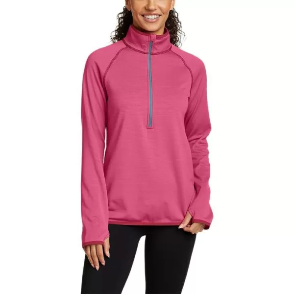 Eddie Bauer Womens Activator Grid Fleece HalfZipBerry