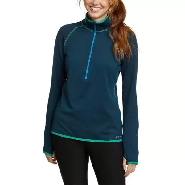 Eddie Bauer Womens Activator Grid Fleece HalfZipPeacock